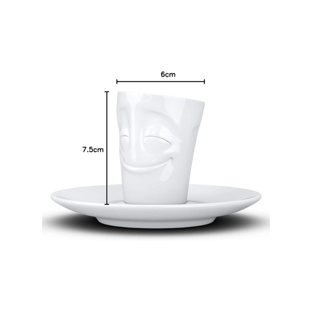 Tasse à espresso visage “Plaisir” avec soucoupe