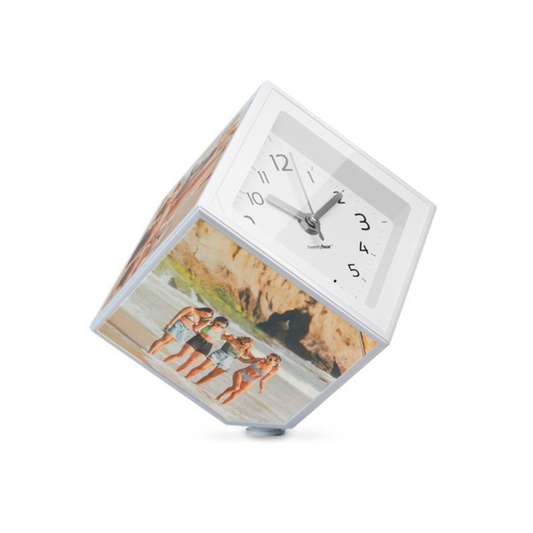 Horloge Photo Rotative – Kube 5 Photos 10×10 cm