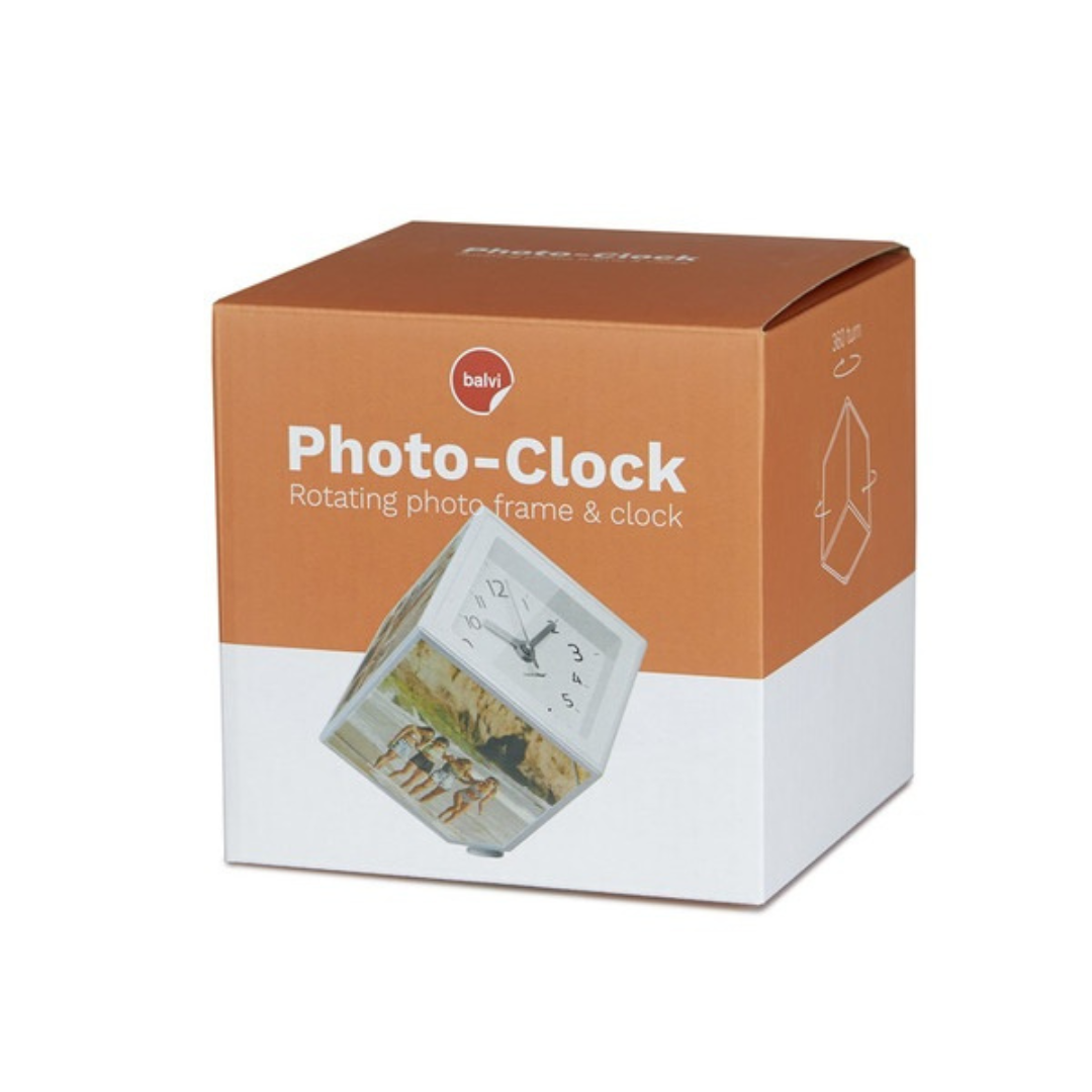 Horloge Photo Rotative – Kube 5 Photos 10×10 cm