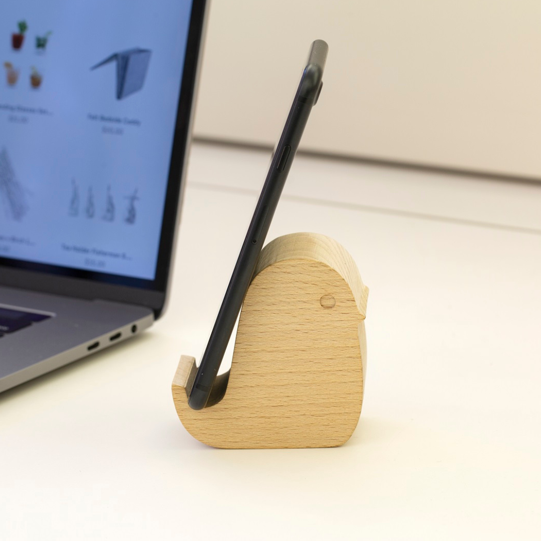 Support Smartphone en Bois – Oiseau