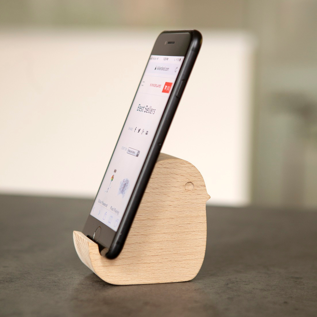 Support Smartphone en Bois – Oiseau