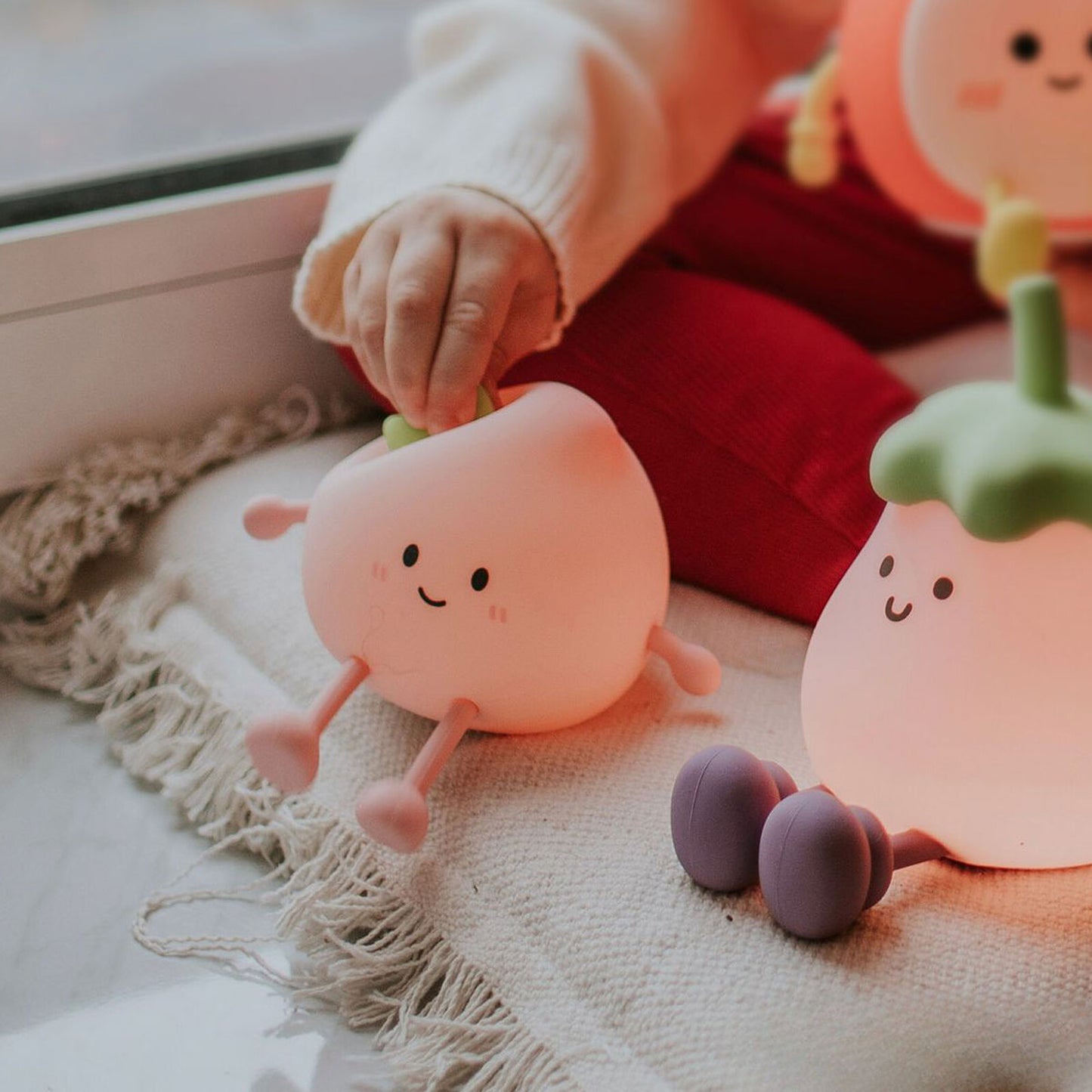 Veilleuse LED – Pêche, Aubergine ou Brocoli