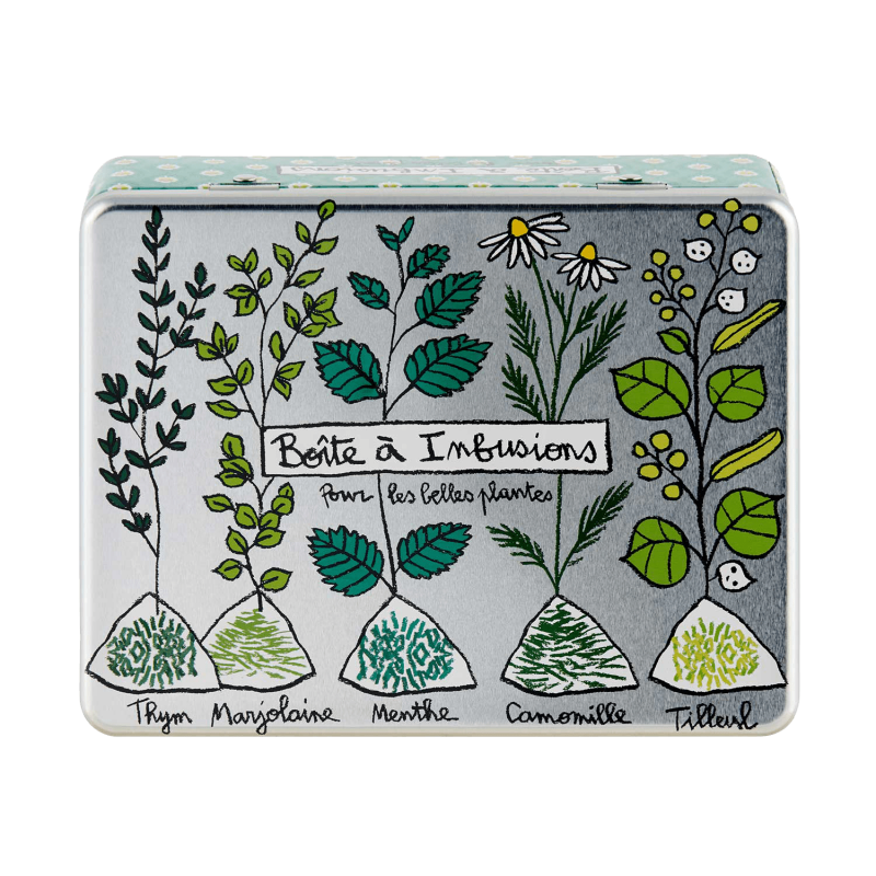 Boîte à Tisanes (compartimentée) Infusions pour les belles plantes