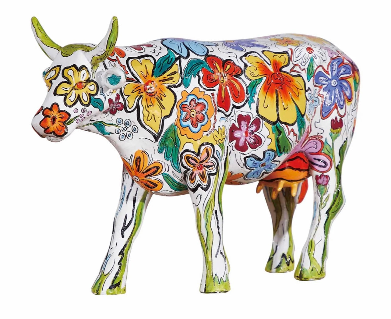 Vache Motif Fleurs