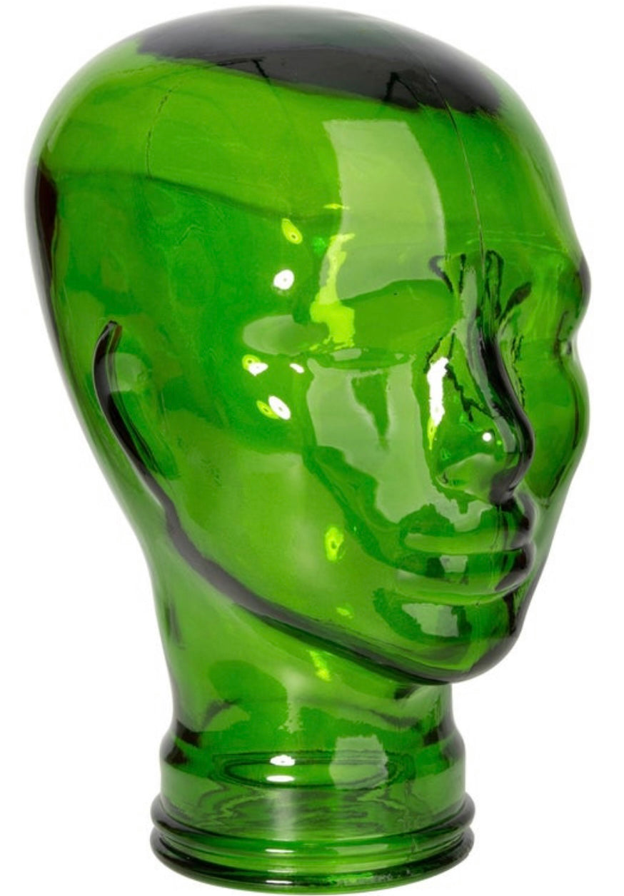 Déco tête transparente verte