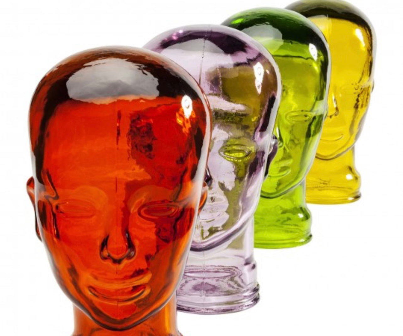 Déco tête transparente verte