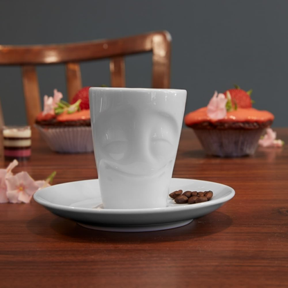 Tasse à espresso visage “Plaisir” avec soucoupe