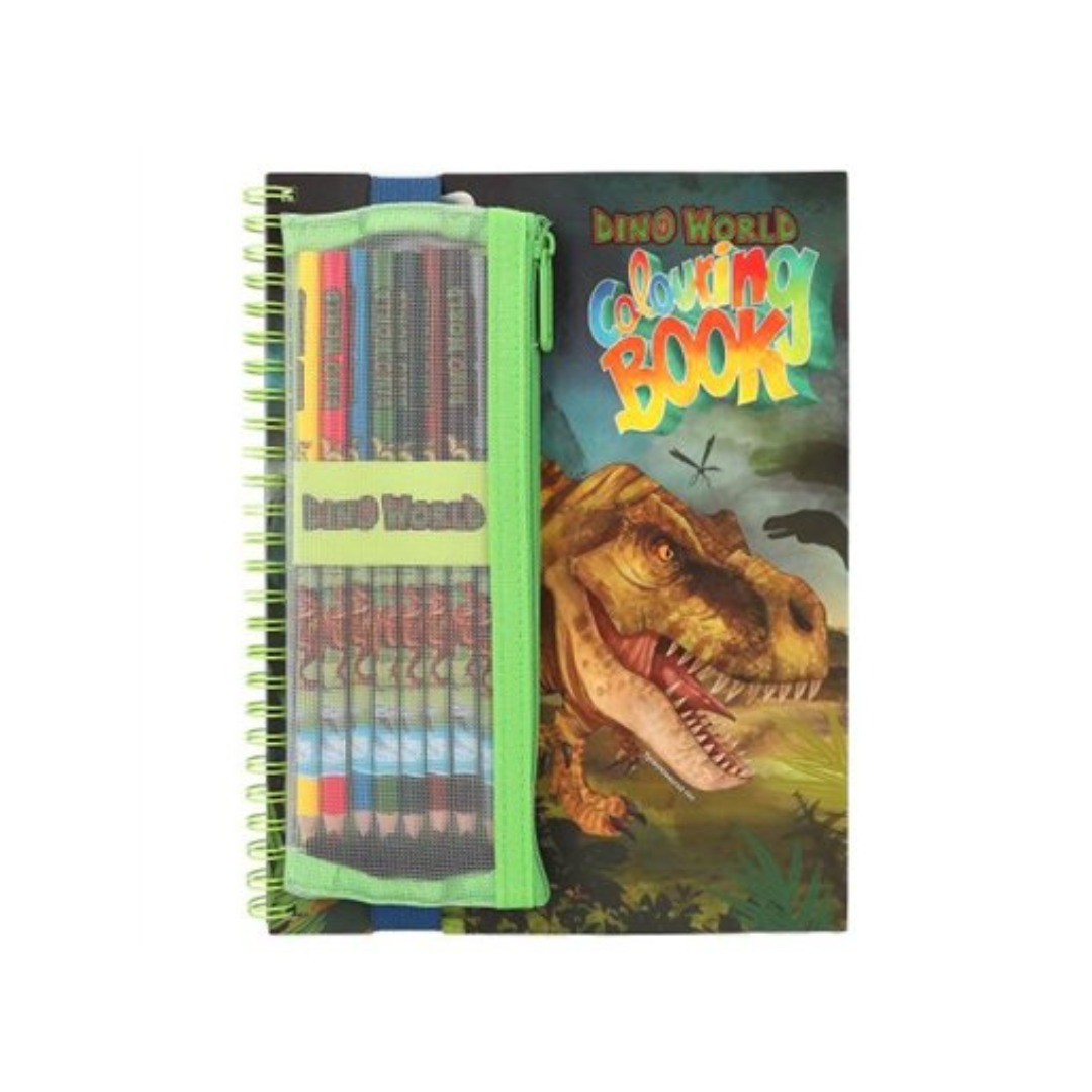 Livre de Coloriage Dino World avec Crayons