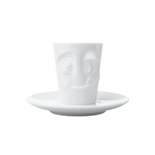 Tasse à espresso visage "Délicieux" avec soucoupe
