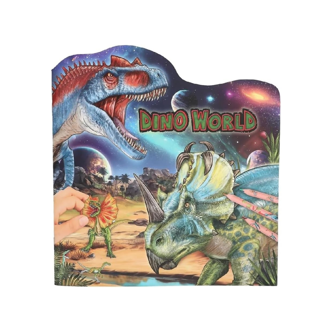 Livre de Coloriage et Autocollants – Dino World Galaxy