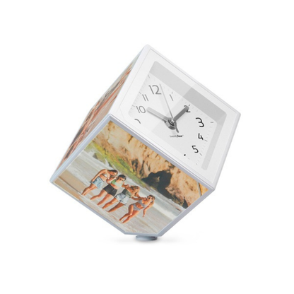 Horloge Photo Rotative – Kube 5 Photos 10×10 cm