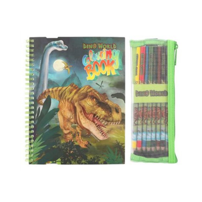 Livre de Coloriage Dino World avec Crayons