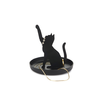 Porte-Bagues Feline Noir