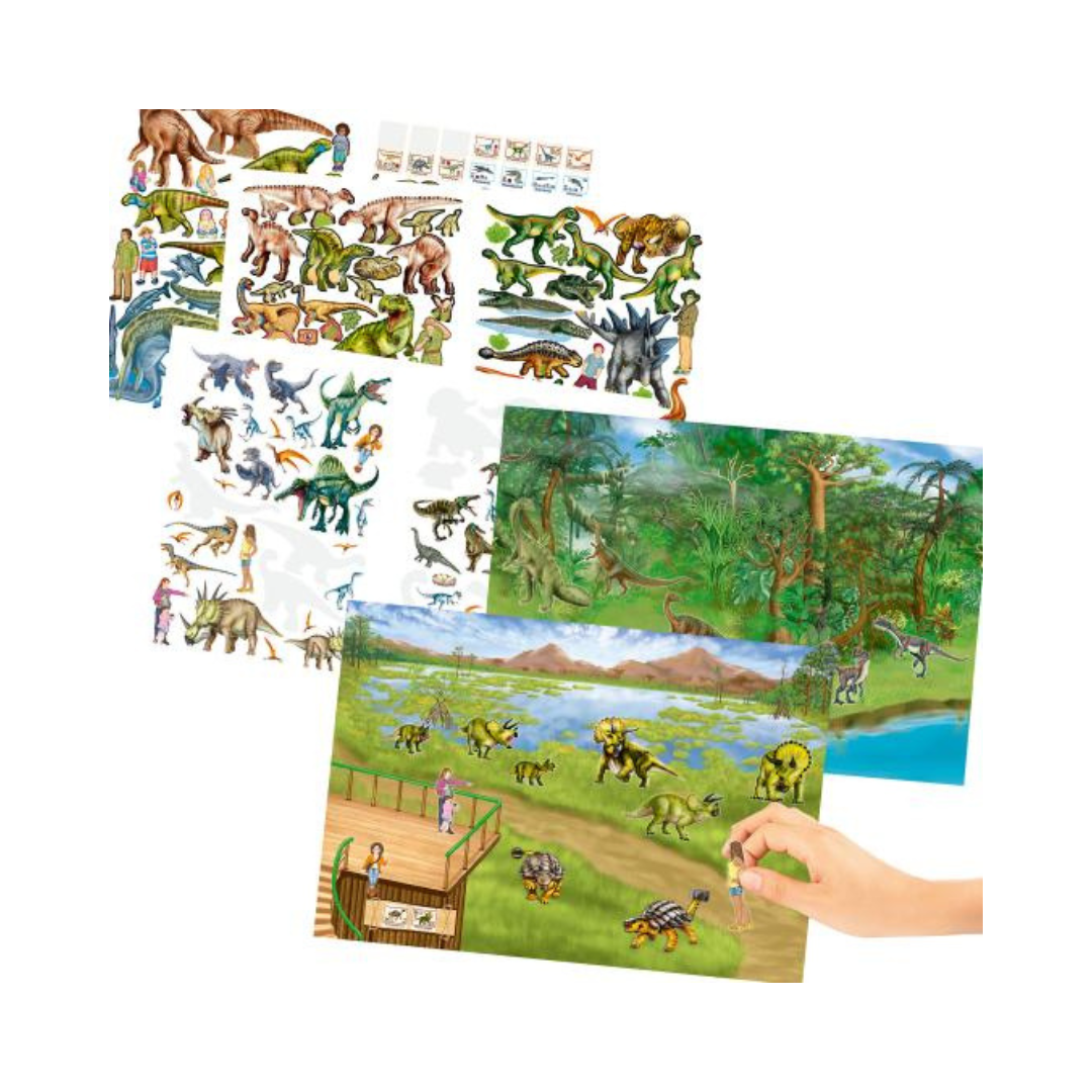 Livre d’autocollants – Crée ton zoo de dinosaures