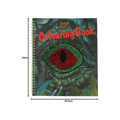 Livre de Coloriage Dino World – Effet Paillettes