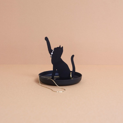 Porte-Bagues Feline Noir
