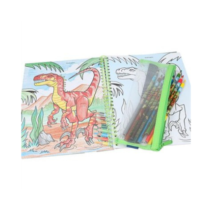 Livre de Coloriage Dino World avec Crayons