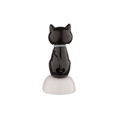 Figurine Solaire Chat Noir Porte-Bonheur