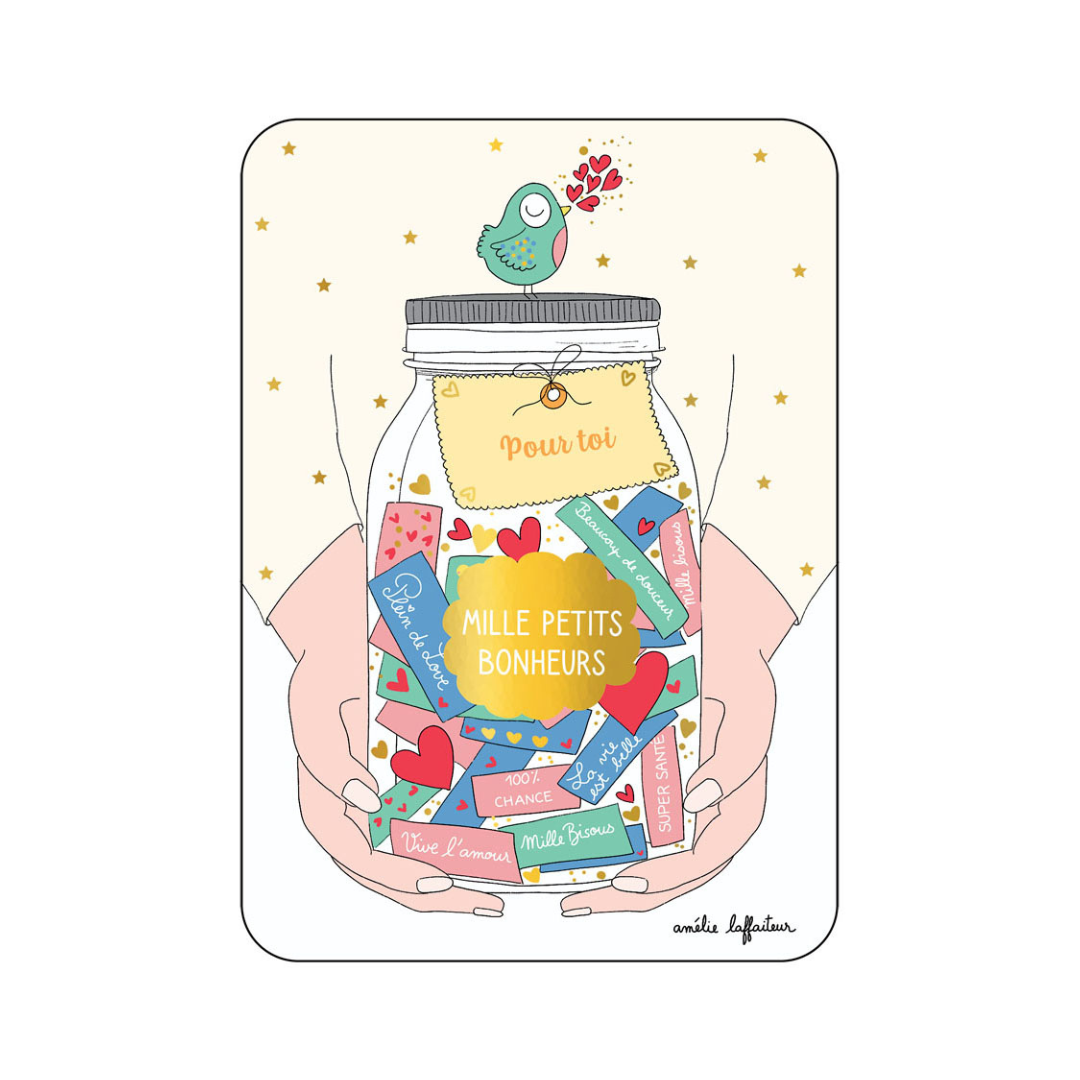 Carte postale illustrée – Messages & occasions