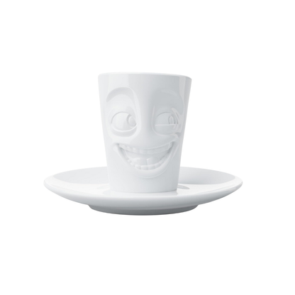 Tasse à espresso visage “Amusant” avec soucoupe