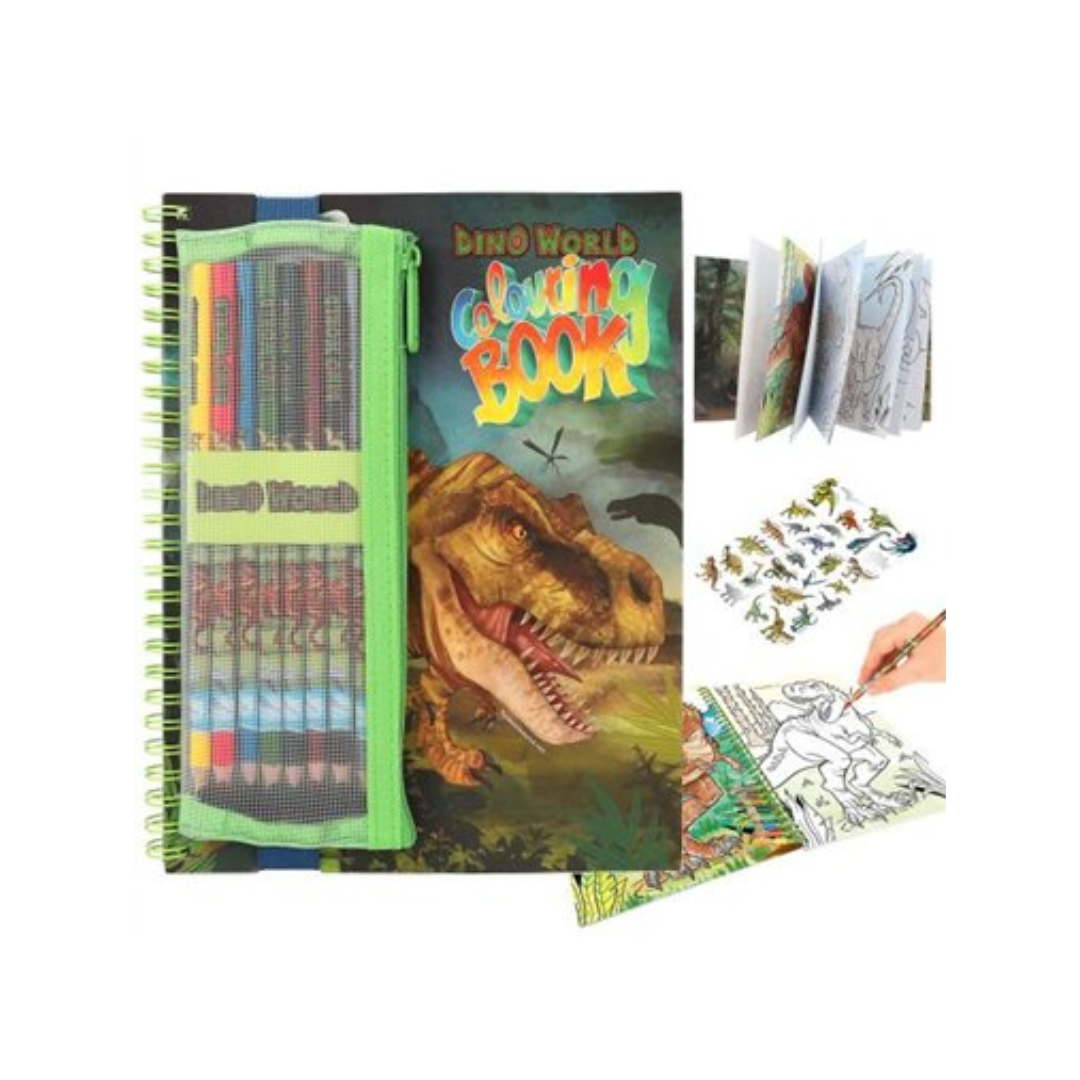 Livre de Coloriage Dino World avec Crayons
