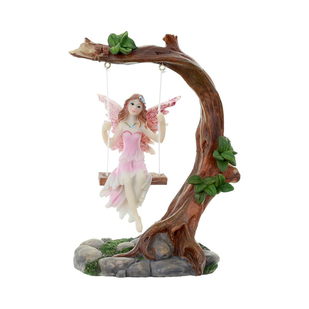 Figurine Fée des Fleurs sur Balançoire