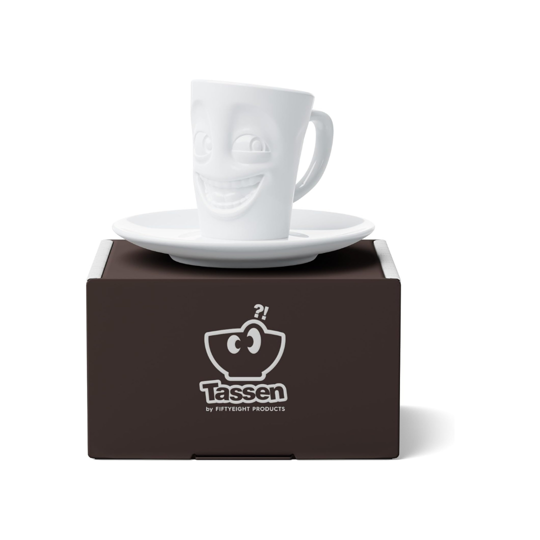 Tasse à espresso visage “Amusant” avec soucoupe