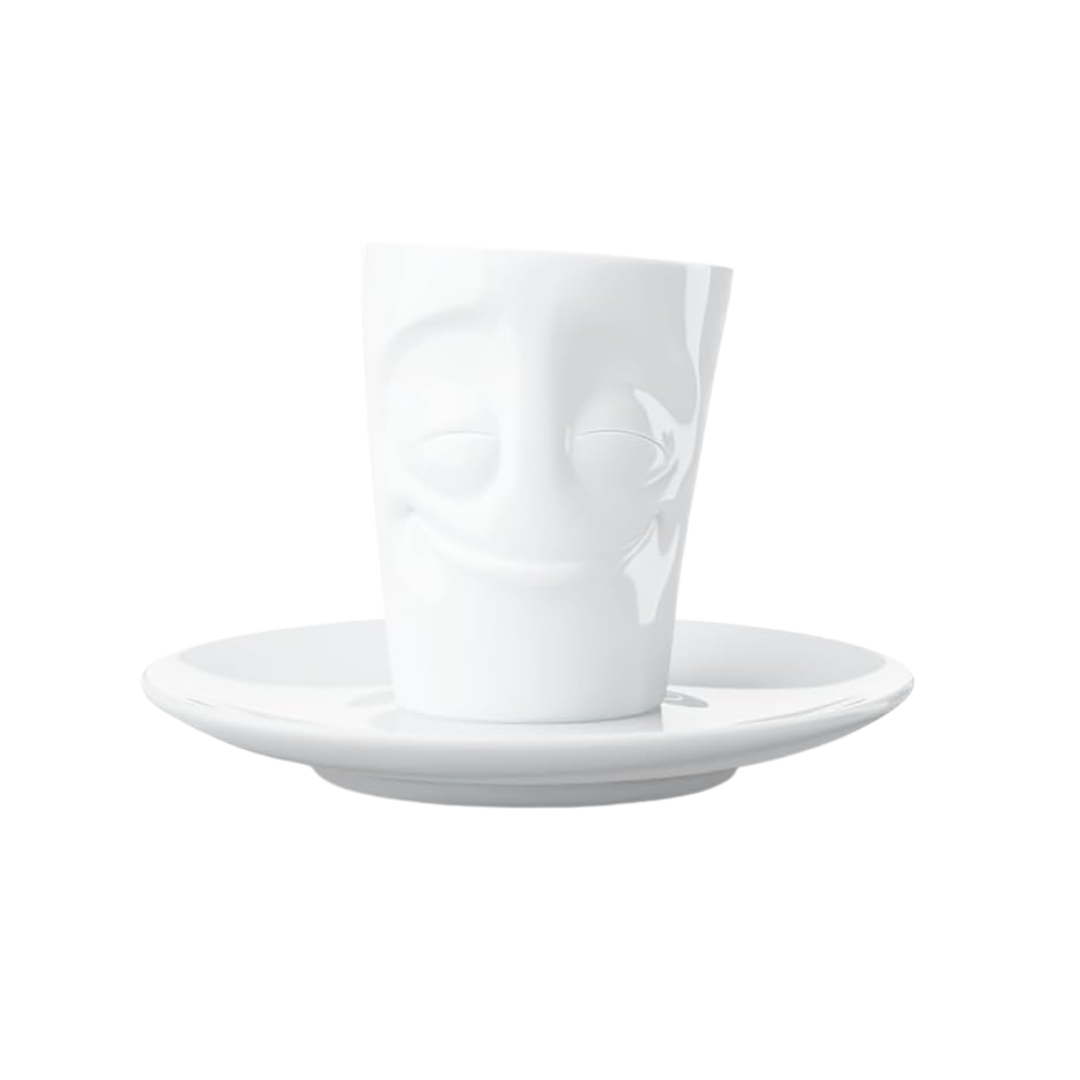 Tasse à espresso visage “Plaisir” avec soucoupe