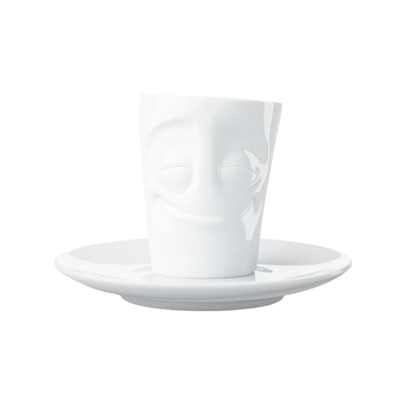 Tasse à espresso visage “Plaisir” avec soucoupe