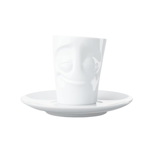 Tasse à espresso visage “Plaisir” avec soucoupe