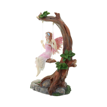 Figurine Fée des Fleurs sur Balançoire