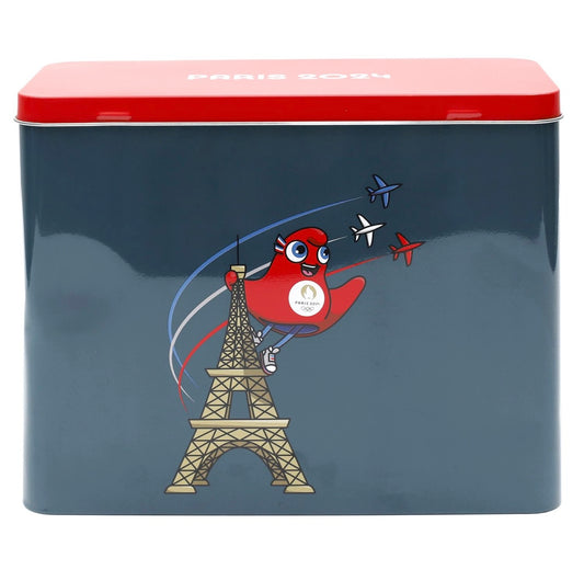 Boîte en métal mascotte fresque Paris