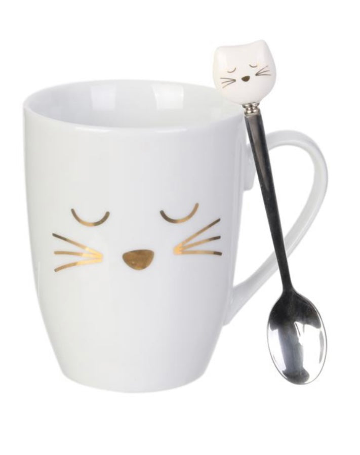 Mug avec cuillère chat