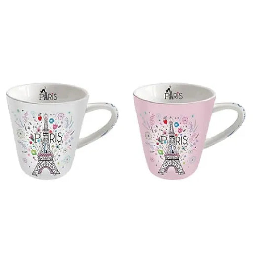 Duo de tasses expresso Paris Tour Eiffel Paris en fleurs