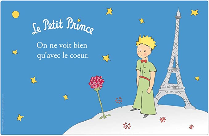 Set de Table Le Petit Prince "Paris avec sa Rose et Aussi la Tour Eiffel"