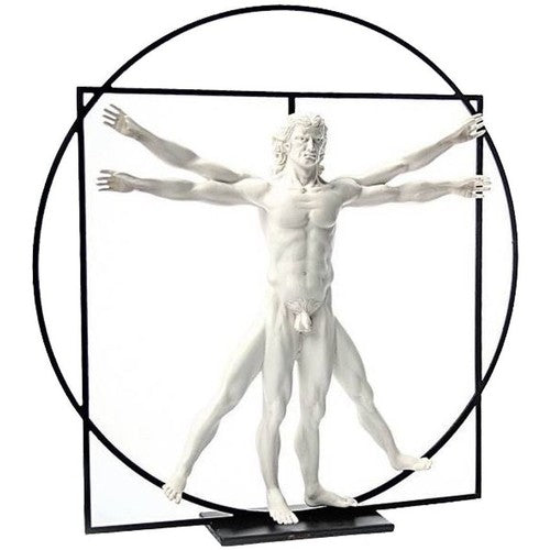 Statuette de collection Léonard de Vinci - l'homme de Vitruve Blanc