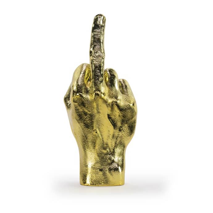 Sculpture main doigt d'honneur Or