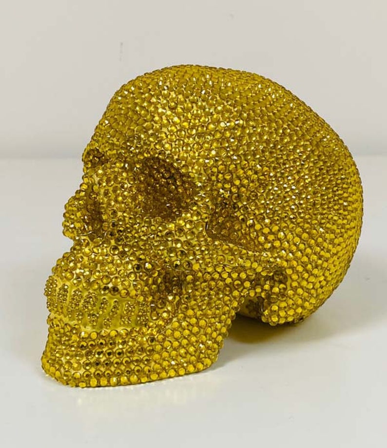 Crâne de strass jaune ( Tête de mort)