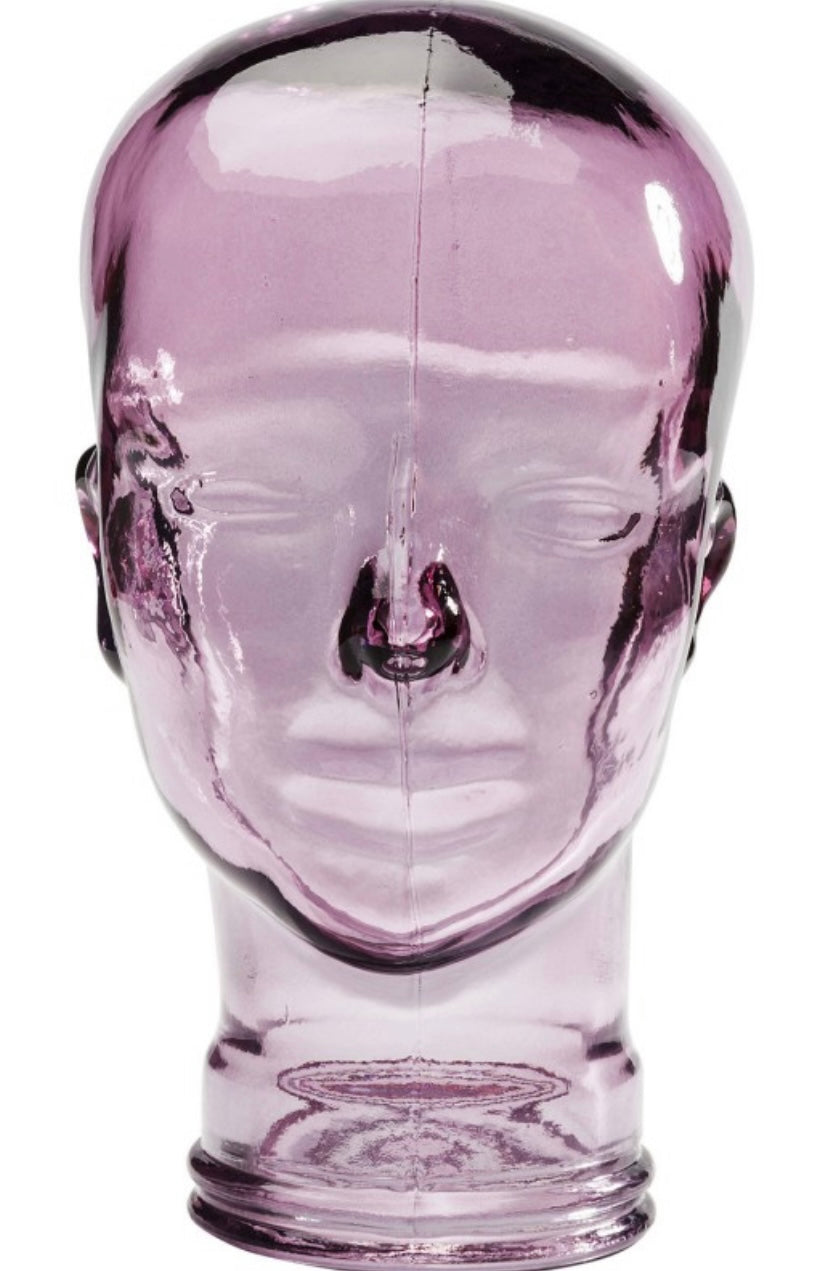 Déco tête transparente violette
